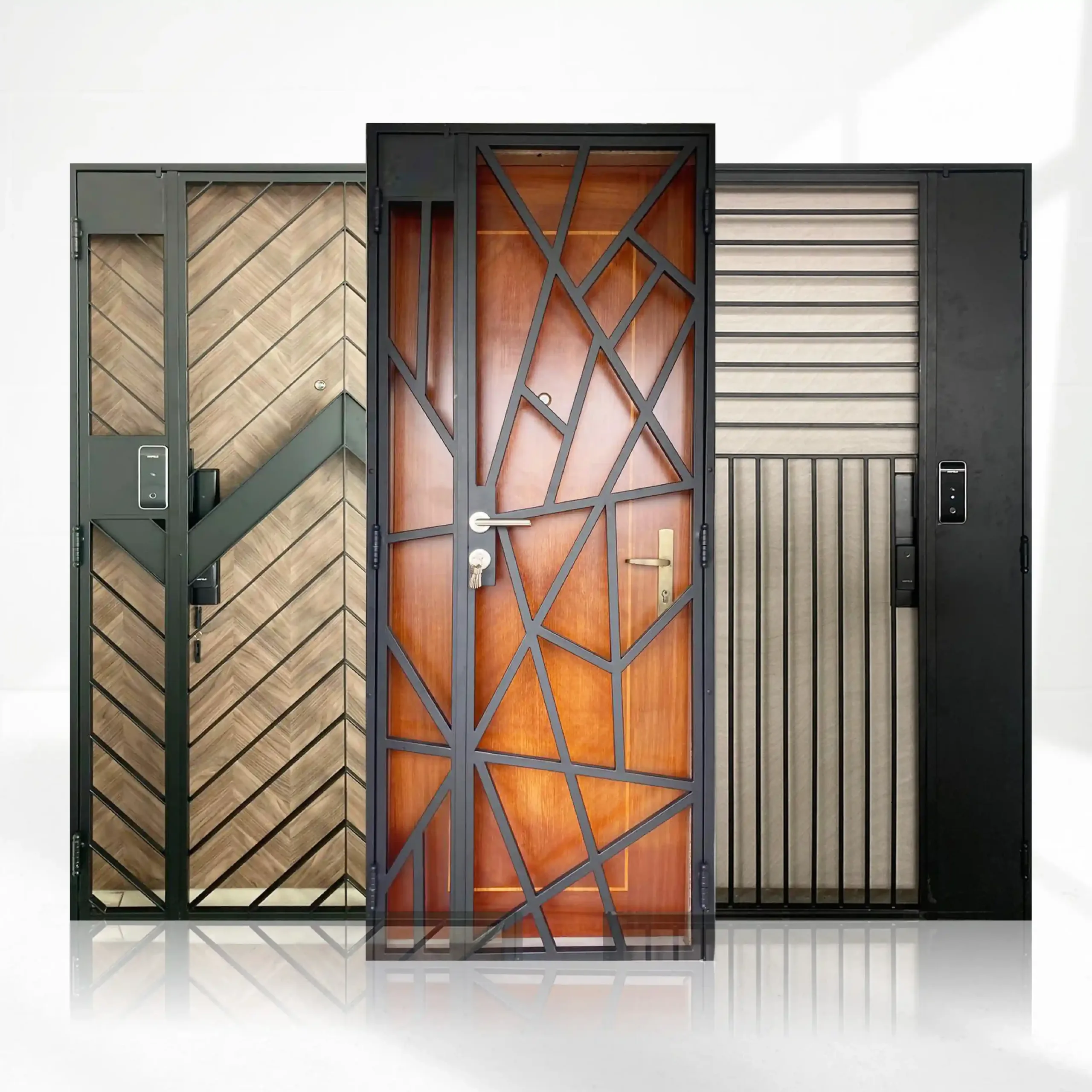 modern HDB metal gate Singapore privacy louvre matte black