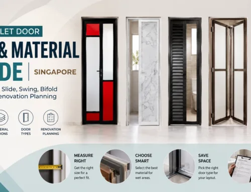 BTO Toilet Door Size & Material Guide: Aluminium, Sliding, Swing & Bifold